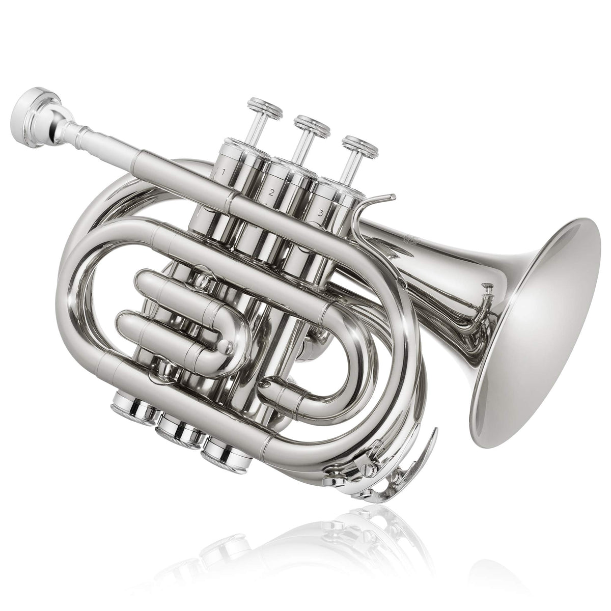 Bb Brass Pocket Trumpet with Nickel Plated Finish R86755