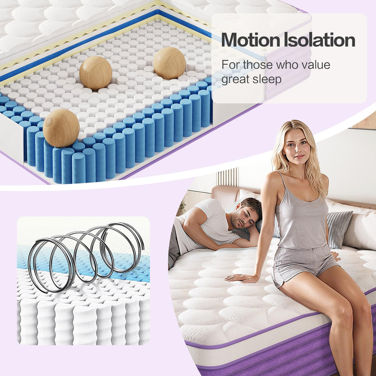 Queen 12 Inch Hybrid Mattress H66860