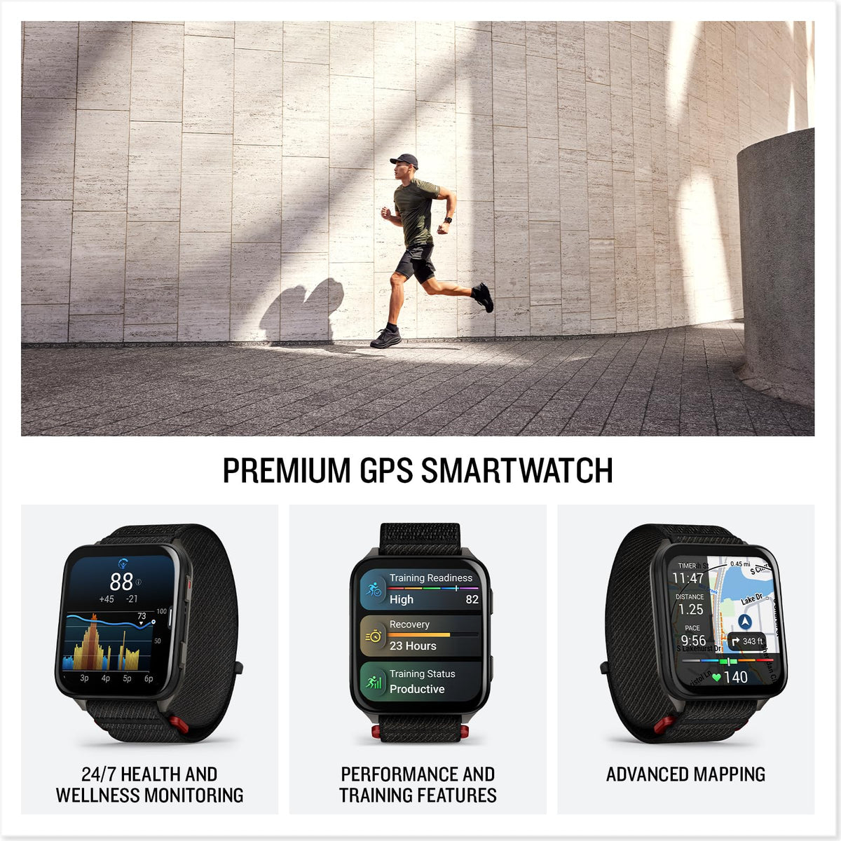 Black 51mm Smartwatch U2993