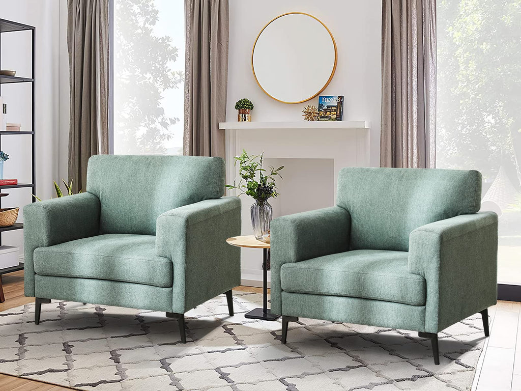 Oversized Linen Accent Chair 2PC B640071