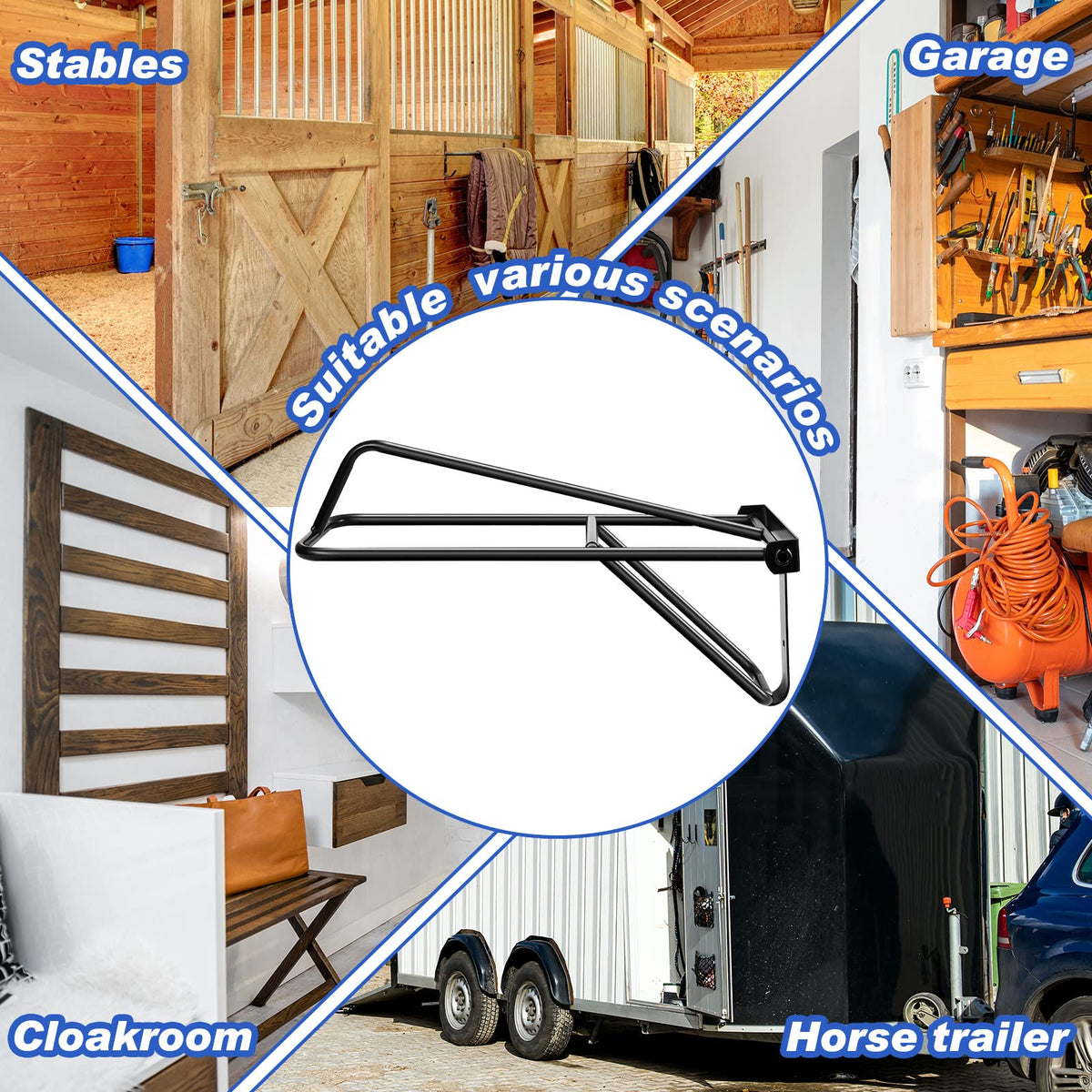 2 Pieces Portable Folding Saddle Rack N657