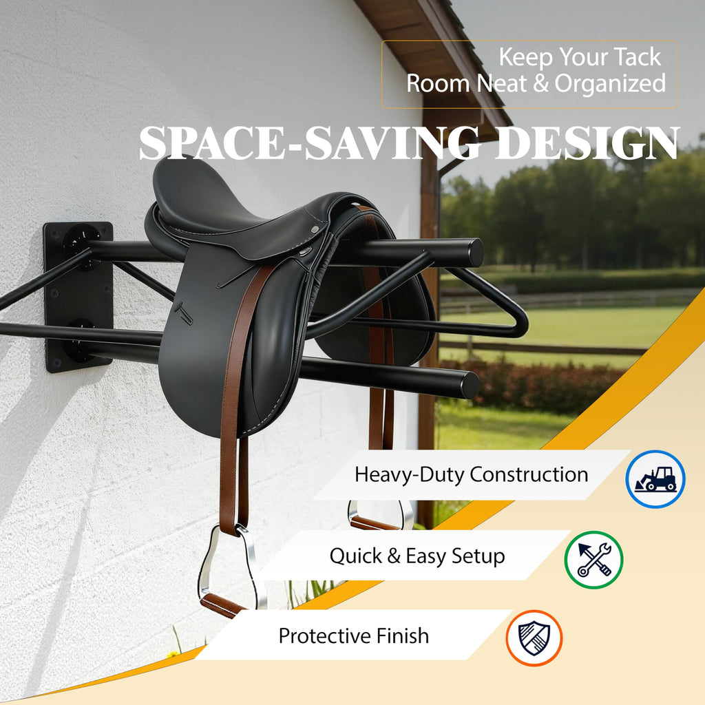 Wall Mount Metal Saddle Rack with Pad Bar T533939