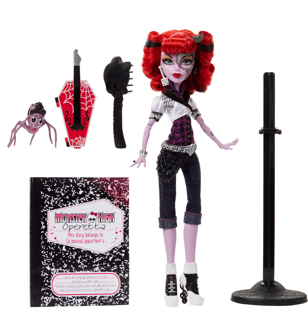 Monster High Operetta Doll with Doll Stand, Diary, and Pet Spider J315622