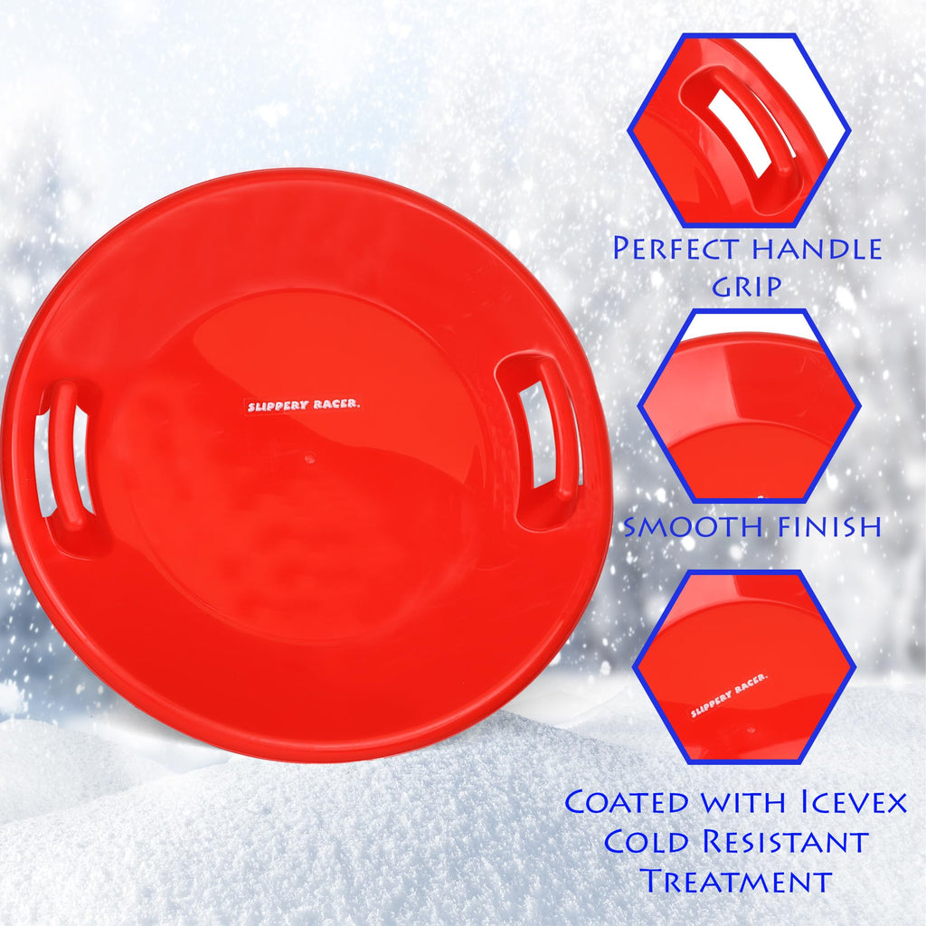 Heavy-Duty Cold Resistant Plastic Snow Sled with Handles F72132