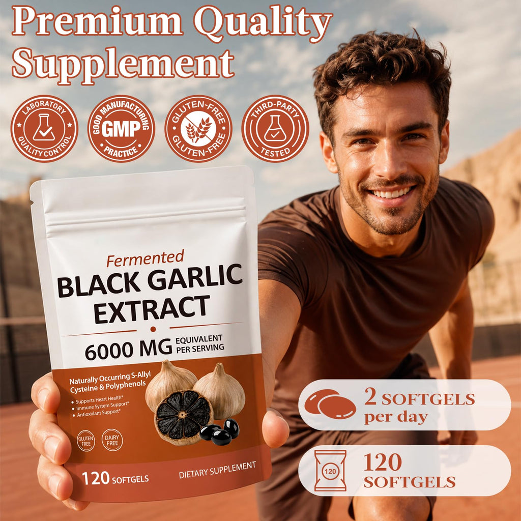 Black Garlic Extract 6000mg Vegetarian 120 Softgels R39762