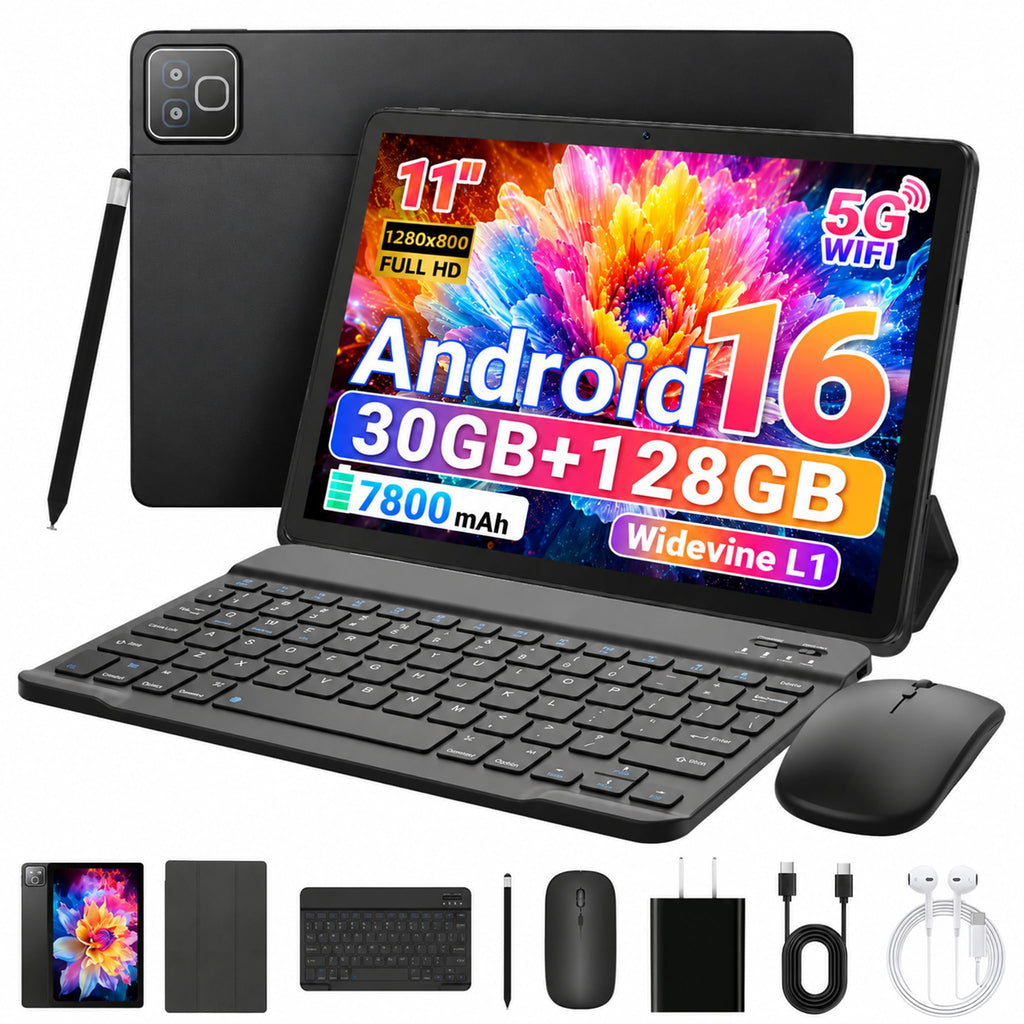 11 Inch 2 in 1 Android 16 Tablet with Keyboard Mouse Pen Case Q3268