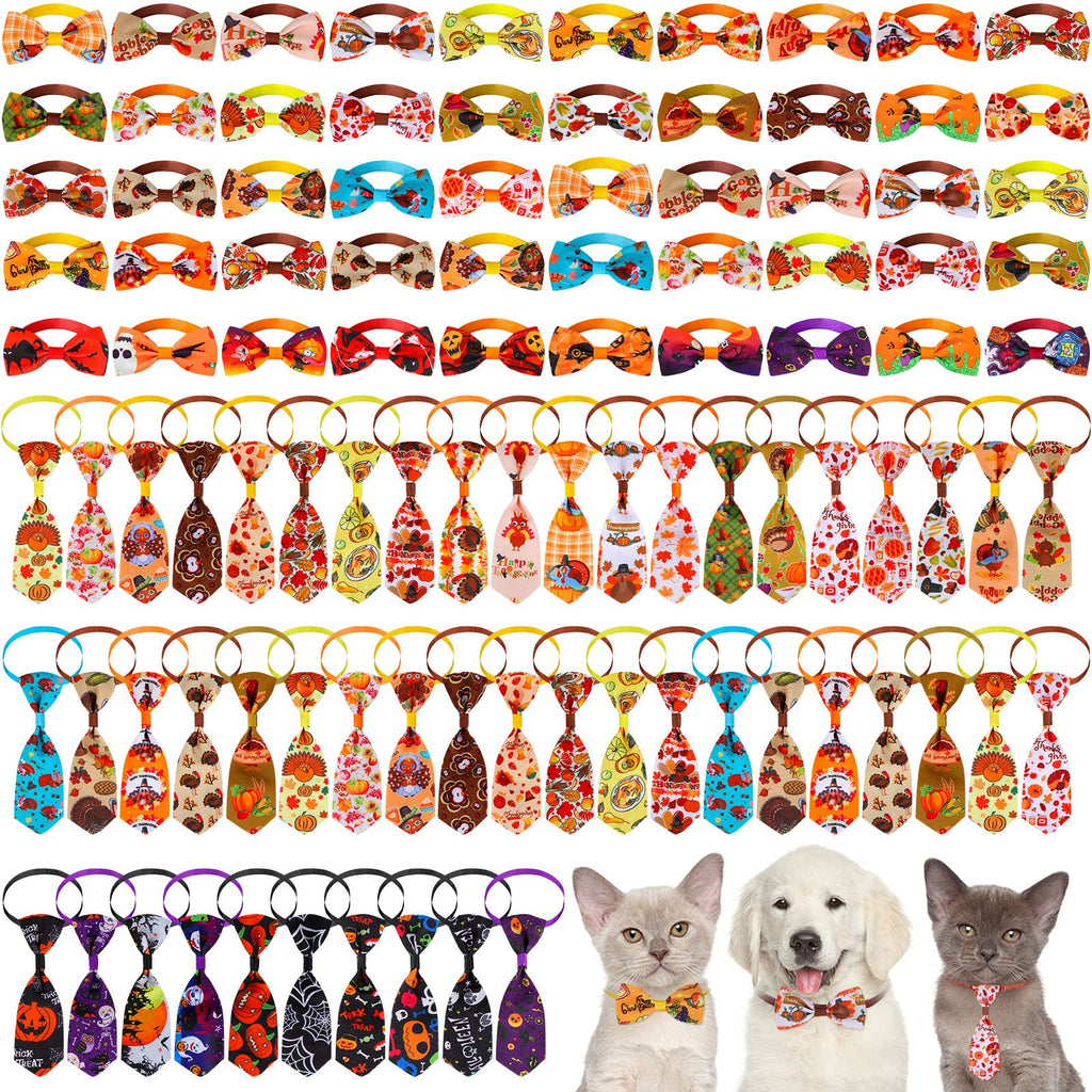 100 Pack Dog Bow Tie Collar Set D874
