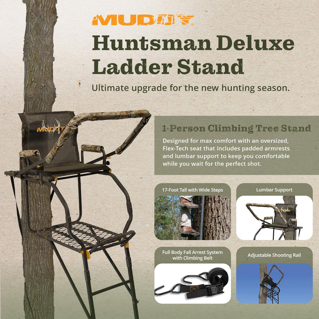 Adjustable 17 ft 1-Person Ladder Tree Stand M5493