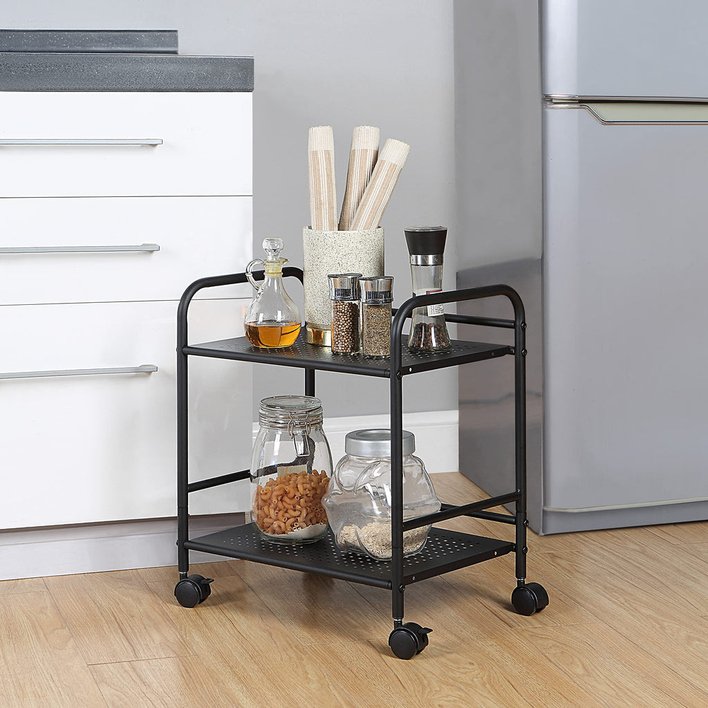 2-Tier Metal Rolling Utility Cart O24916