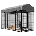 Large Heavy-Duty Dog Kennel with Roof, 4x8x6 Ft F28743