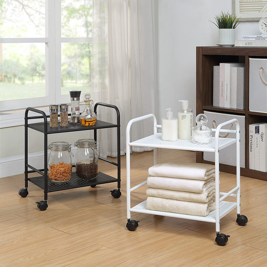 2-Tier Metal Rolling Utility Cart O24916