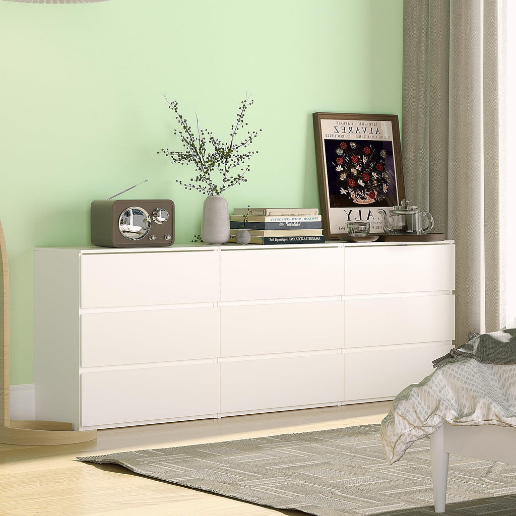 White 3 Drawer Wood Dresser I81523