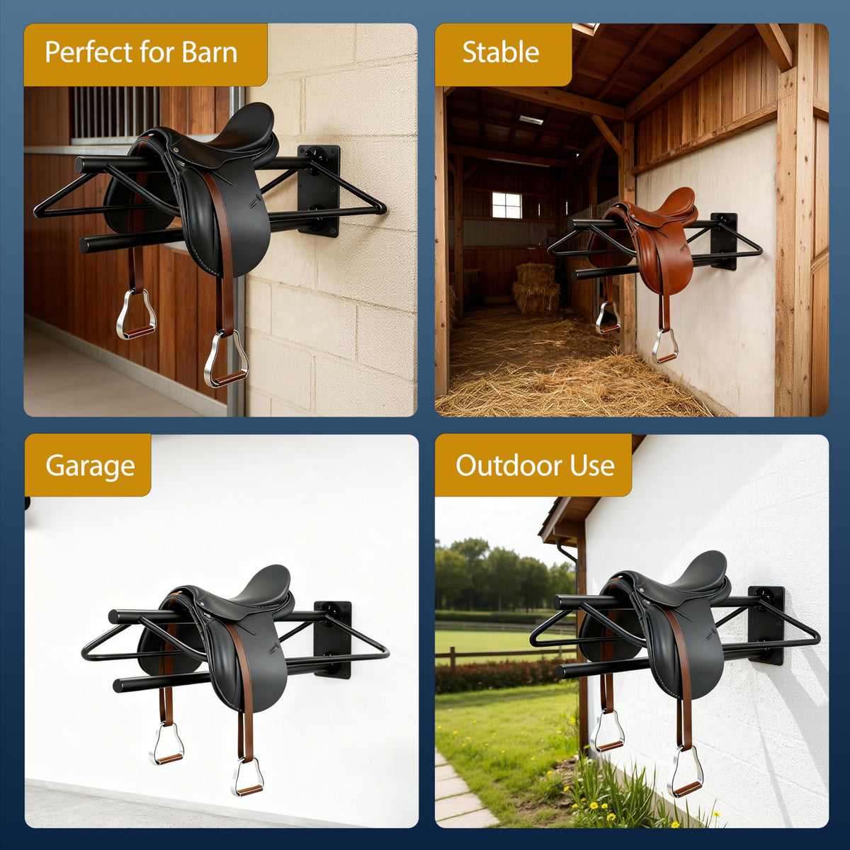 Wall Mount Metal Saddle Rack with Pad Bar T533939